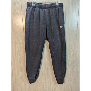 Nike Joggers Mens Large Sweat Pants AOG Gel All Over Print Swoosh Black